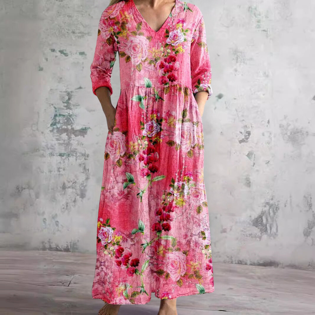 Clara –  Elegante Jurk met bloemenprint